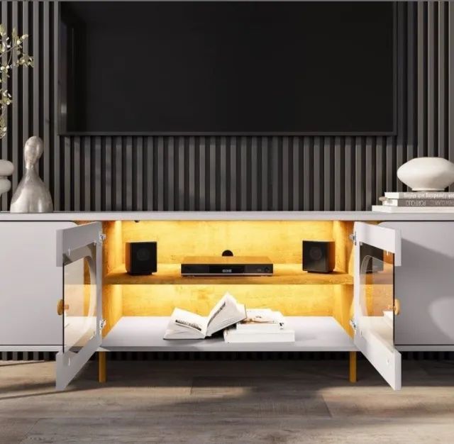 Conjunto Sala Alba 180 Off White e Naturale - Foto 2