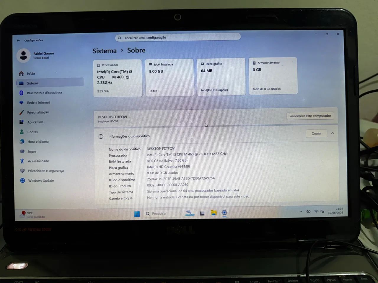 NOTEBOOK INTEL CORE i5 + 8GB RAM DELL - Foto 3