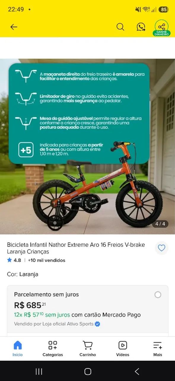 Bicicleta Nathor Extreme aro 16 - Foto 3