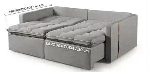 Sofá Cama Gana Cinza - Foto 3