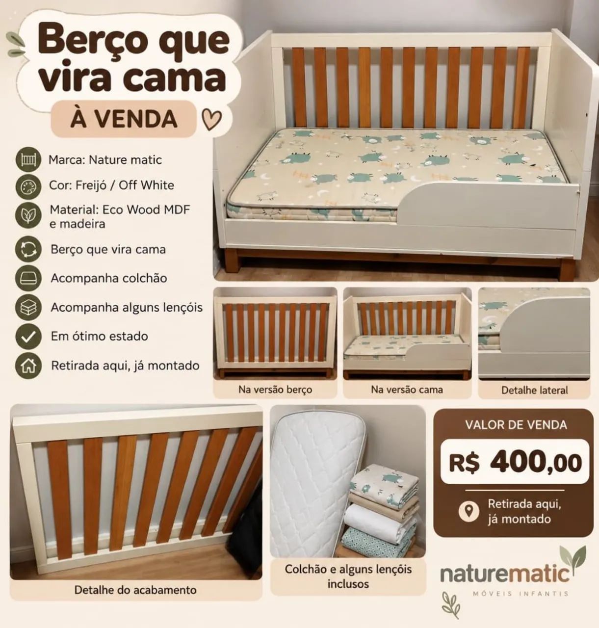 BERÇO NATURE MATIC