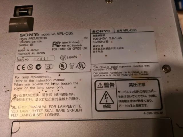 Projetor Sony VPL-CS5 para Retirada de Peças, SEM Lâmpada - Foto 4