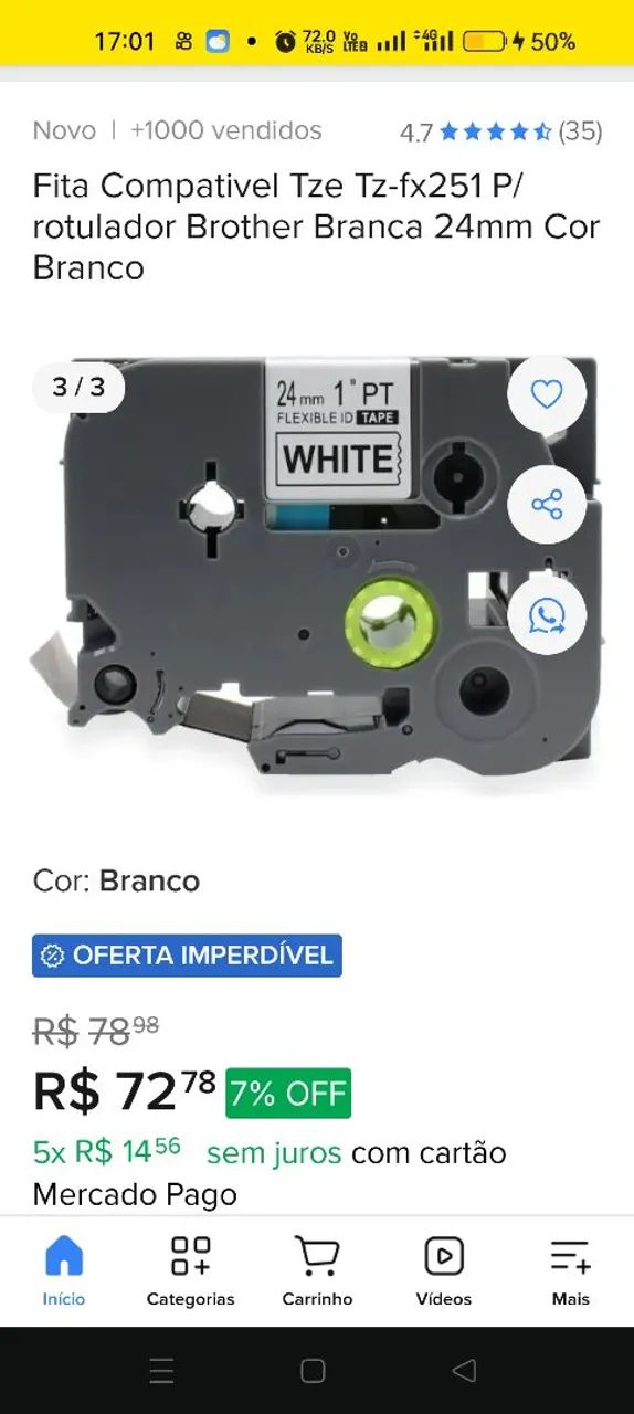 Fitas originais brother 