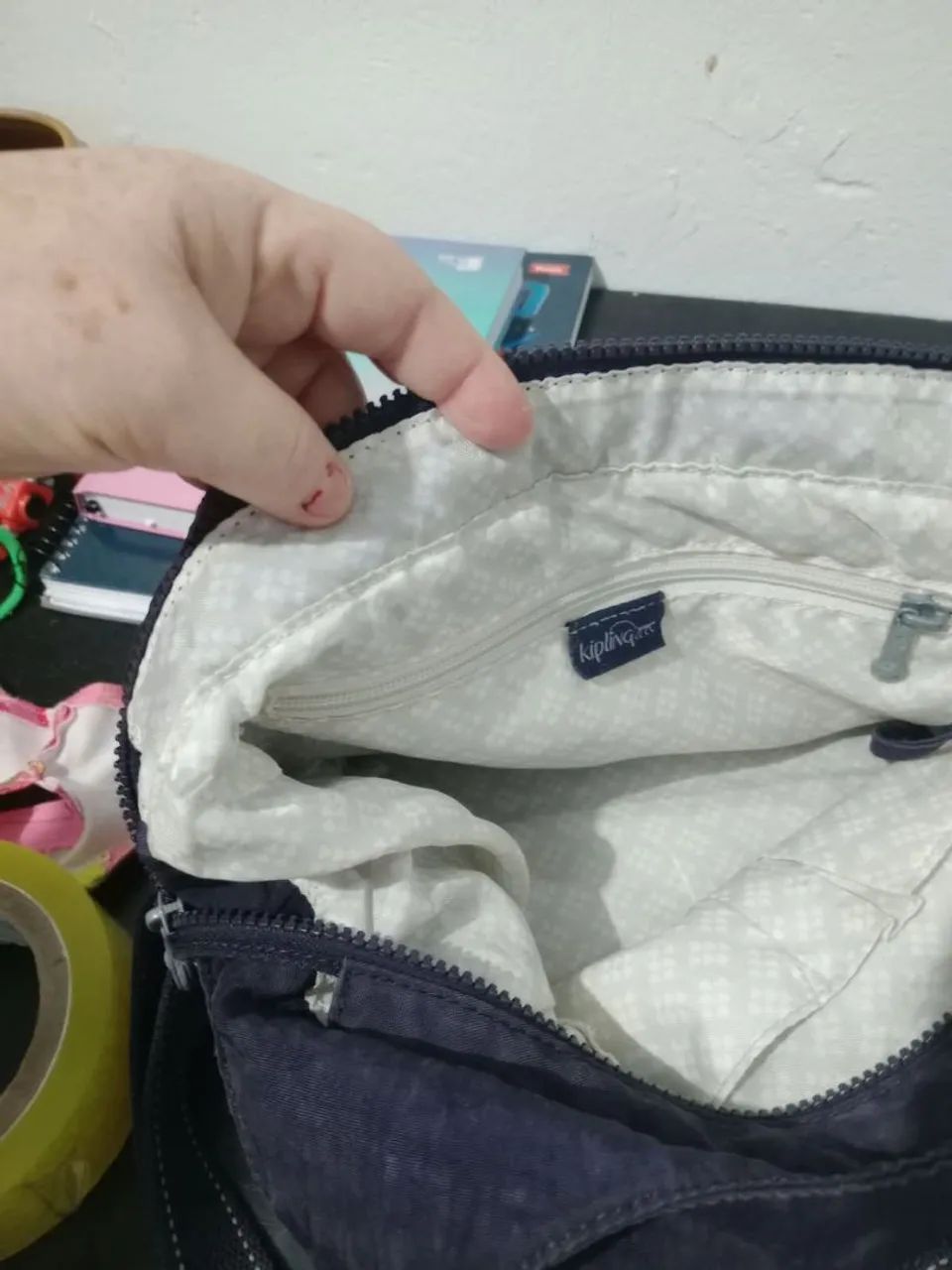 Bolsa Hobo Kipling Basic Ewo Carola Azul - Foto 3