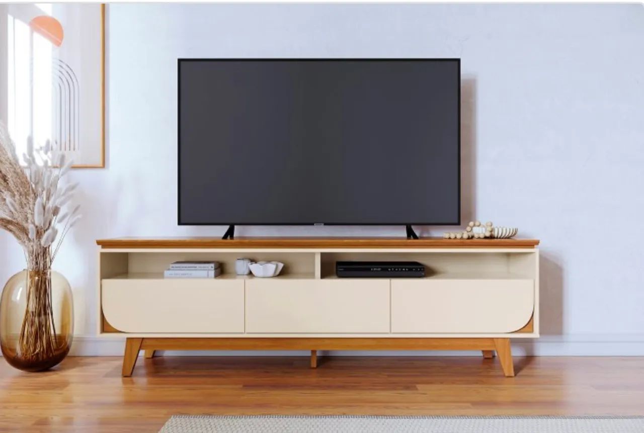 Bancada Riviera 200 com 3 Gavetas para TV até 75 Polegadas