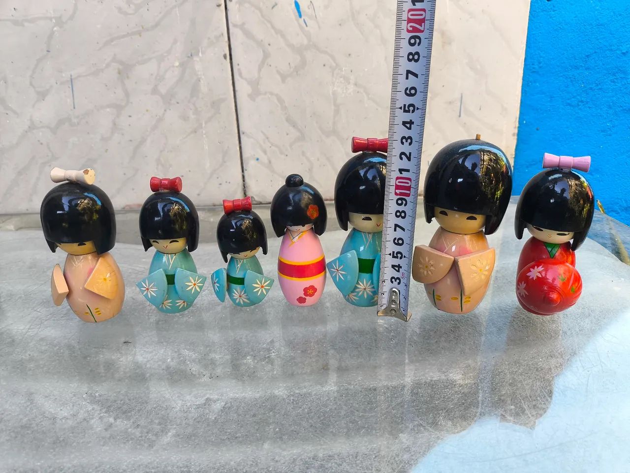 Conjunto bonecas de madeira Kokeshi - Foto 2