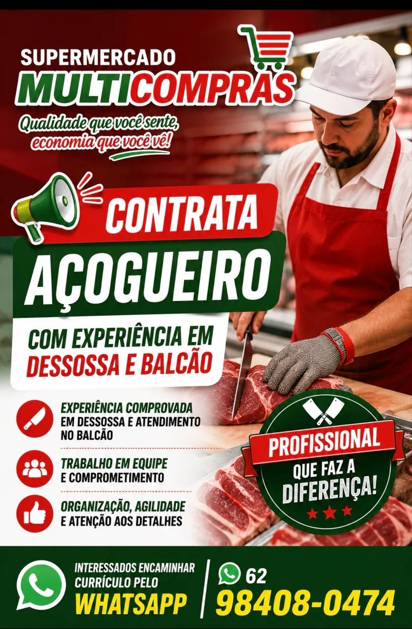 VAGA PARA AÇOUGUEIRO 