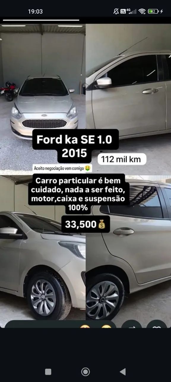 Ford Ka 1.0 SE/SE PLUS TIVCT FLEX 5P 2015