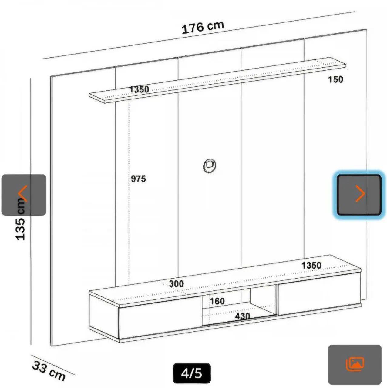 Painel Nevada Artely para TV de até 75 polegadas (novo na caixa) - Foto 5