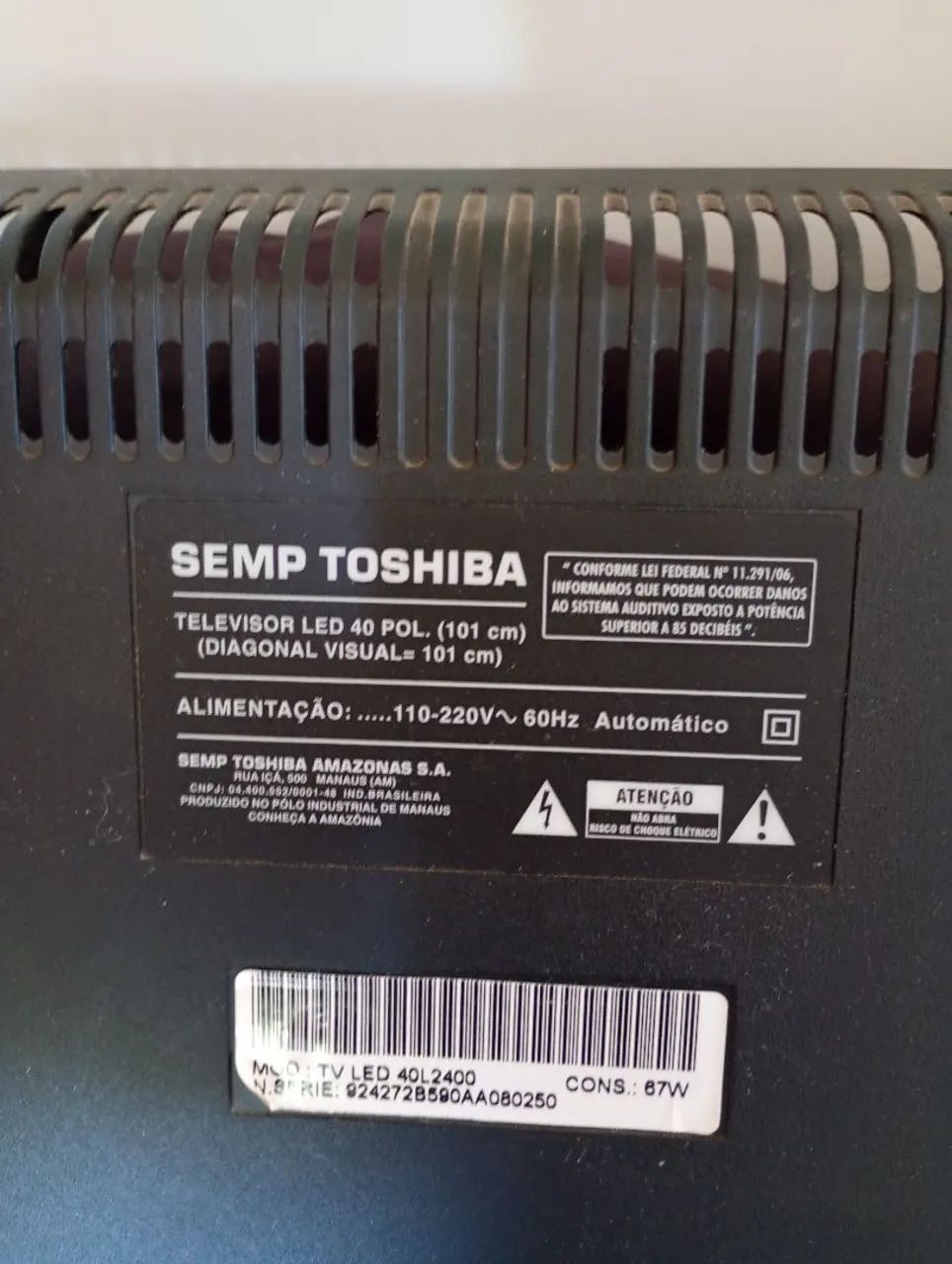 Tv tochiba 40 polegadas