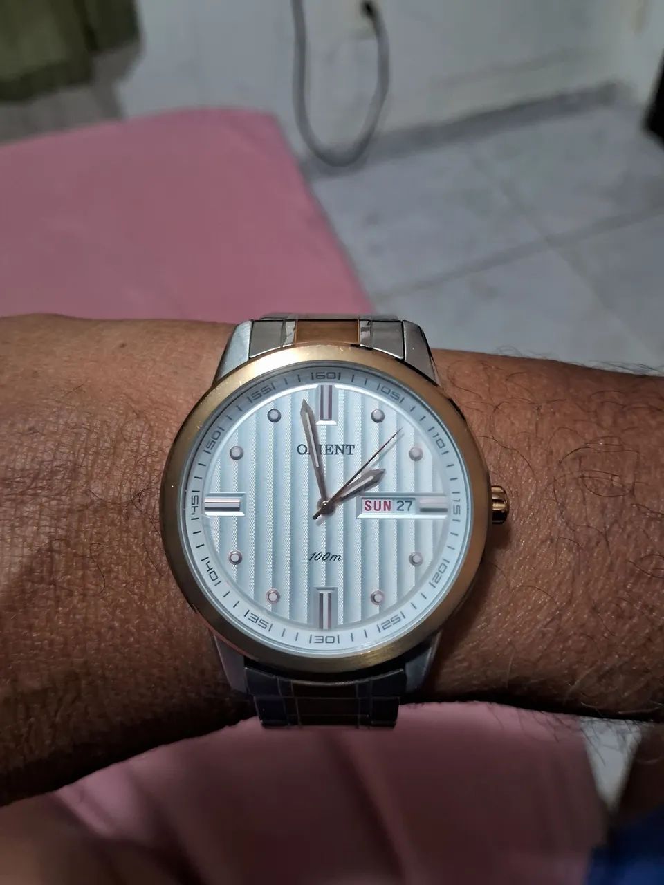 Relogio orient quartz em aço  - Foto 4