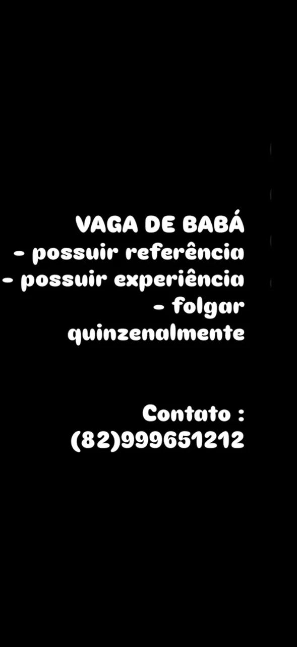 VAGA DE BABÁ