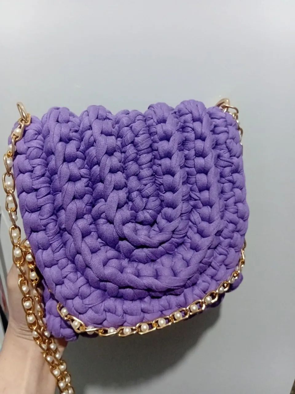 Bolsa de crochê lílas  - Foto 3