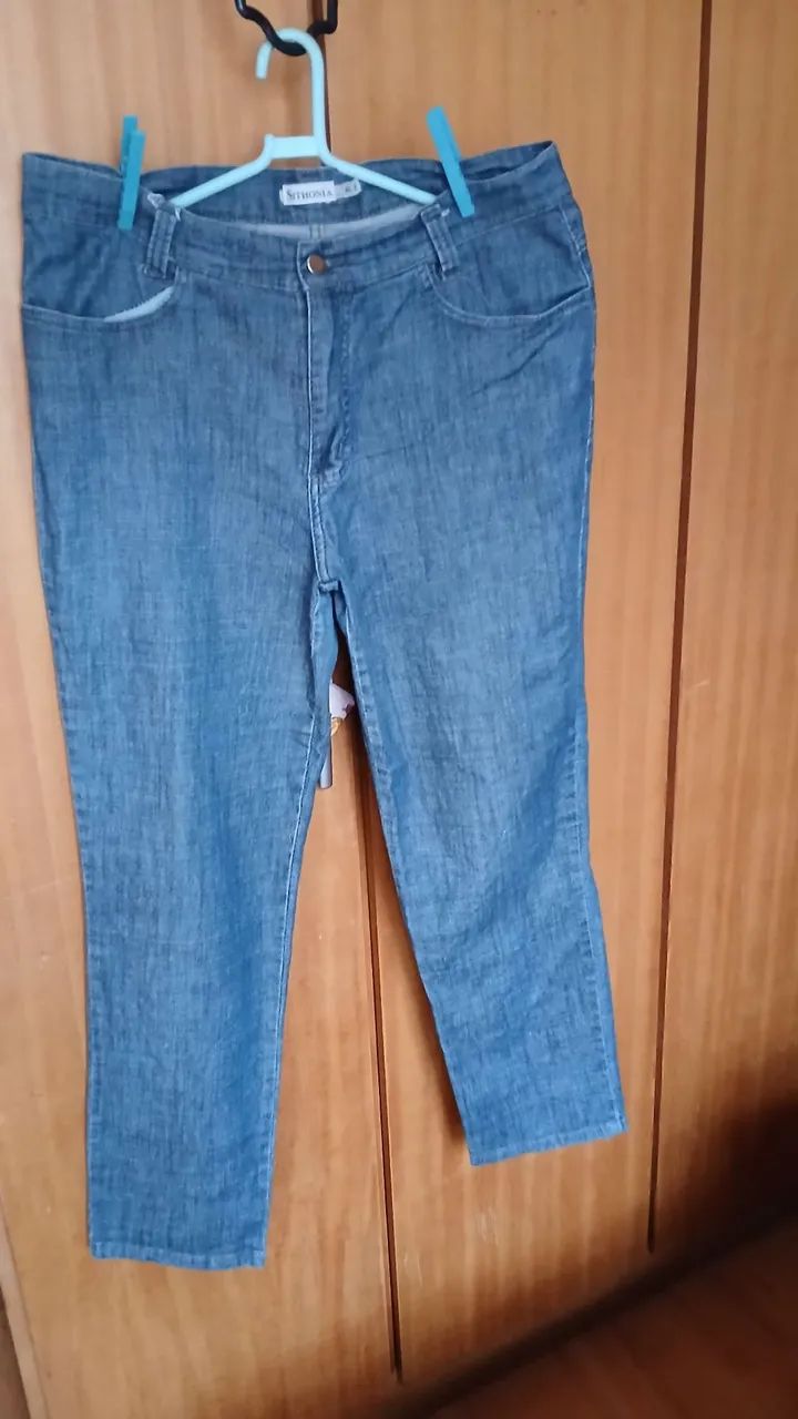 CALÇAS JEANS FEMININA 46 - Foto 5