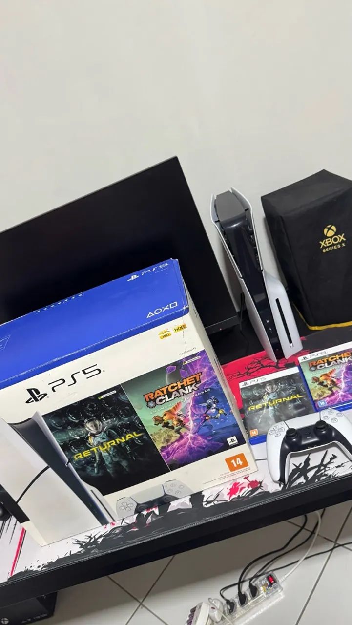 PS5 COM LEITOR + 2 JOGOS FÍSICOS + CAIXA  - Foto 4
