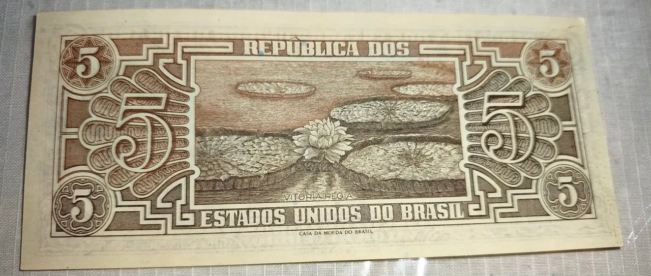 Antiga cédula de 5 cruzeiros, índio  - Foto 2