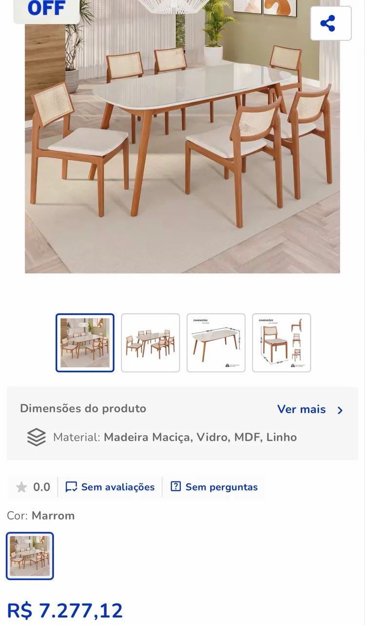 conjunto de mesa de jantar de madeira com vidro  - Foto 2