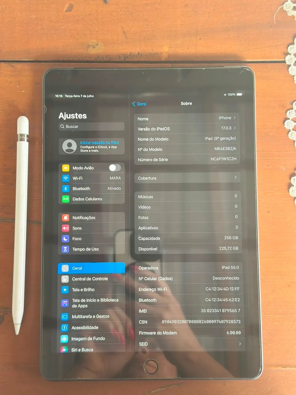 iPad 9ª Geração 256GB + Apple Pencil Original - Foto 5