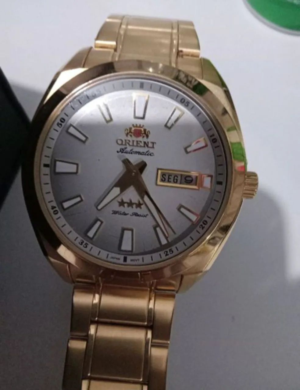 Relógio masculino orient automático dourado