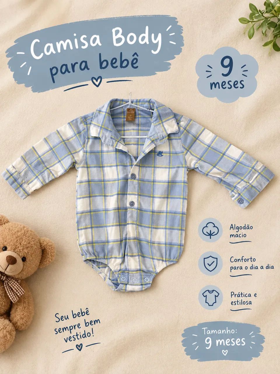 Camisa Body para bebê 
