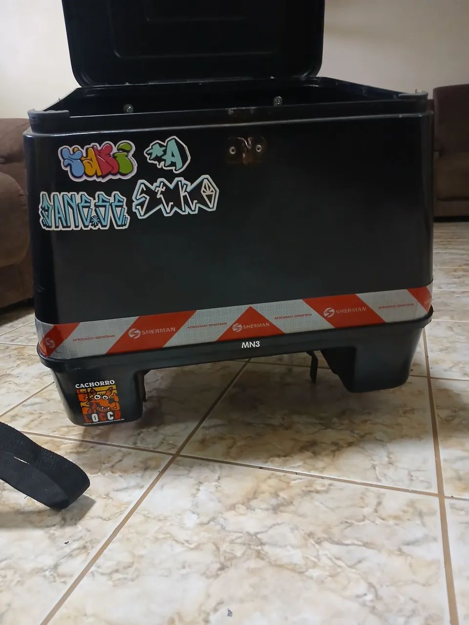 Baú para moto 90 litros + suporte pop 110 + bolsa térmica para baú  - Foto 6