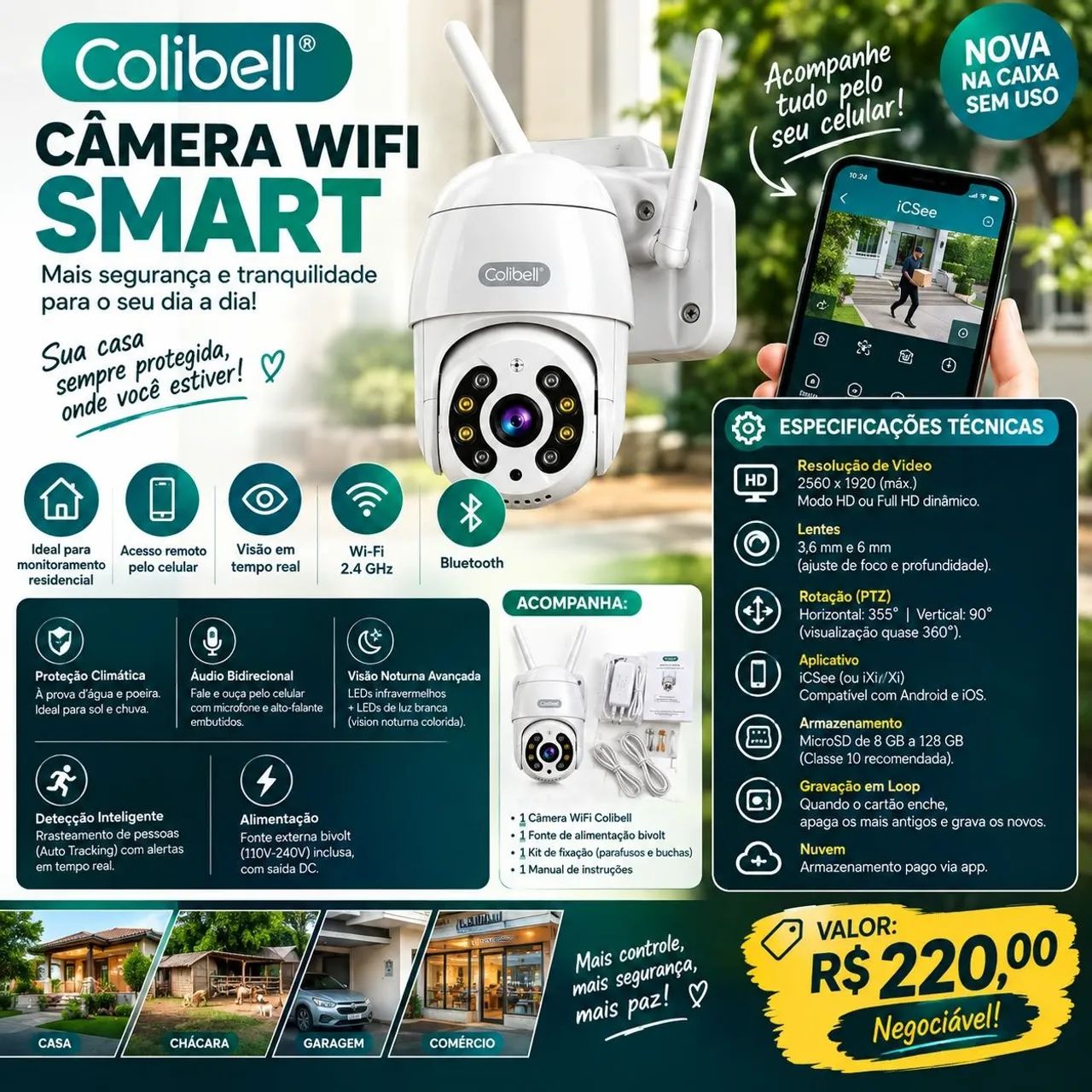 Câmera Wi-fi Smart