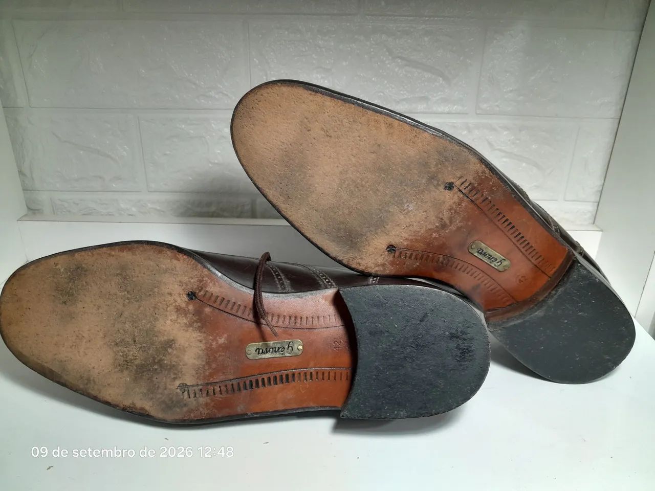 Sapato masculino couro marrom usado - Foto 2