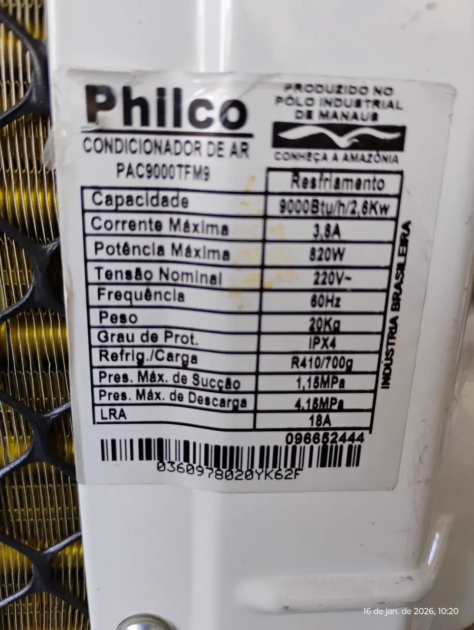 AR CONDICIONADO COMPLETO 9000BTU 220V - Foto 5