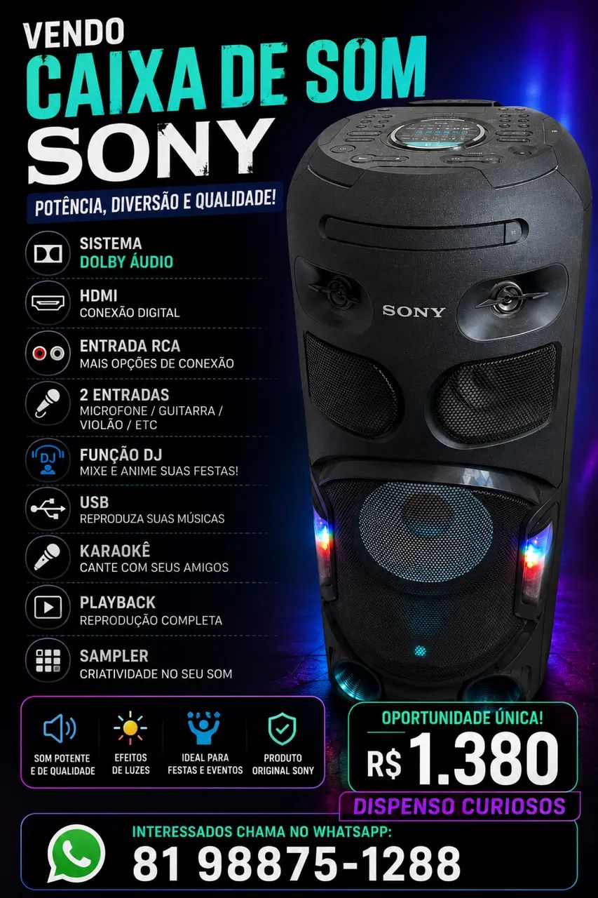 Caixa de som SONY