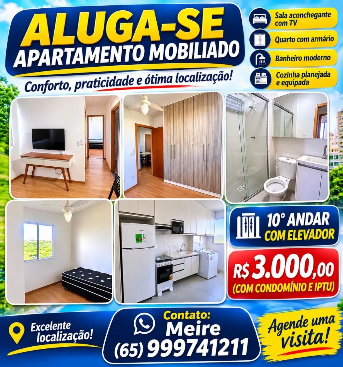 Aluga-se apt mobiliado 