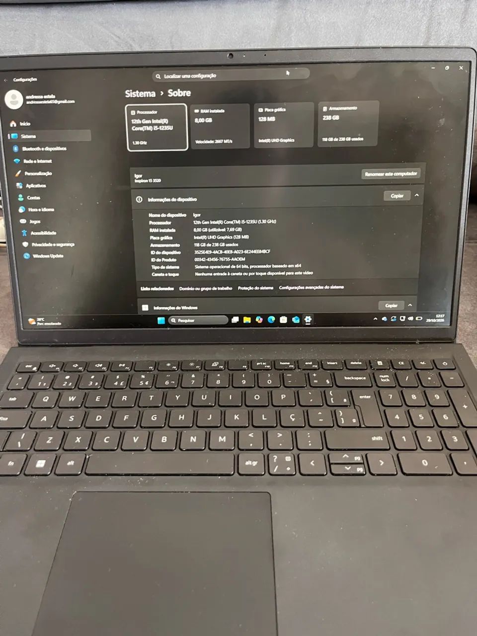 Notebook Dell core i5