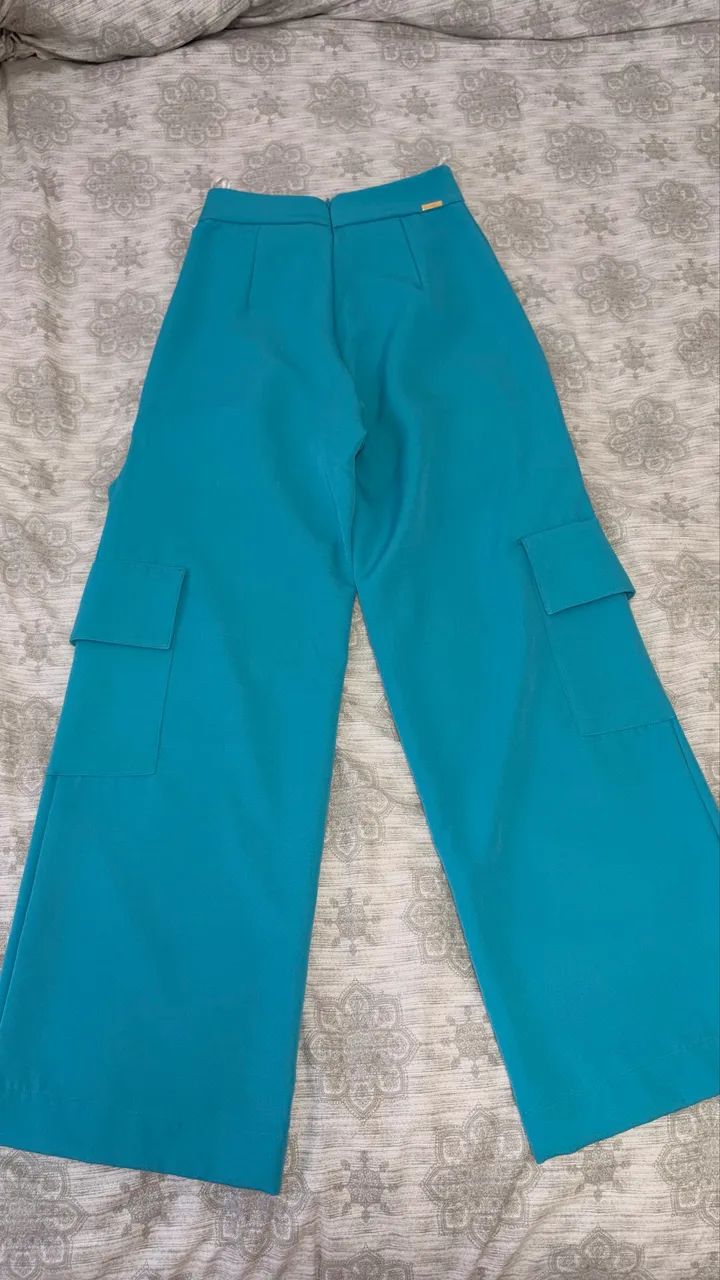 Calça moderna verde água | com recortes  - Foto 3