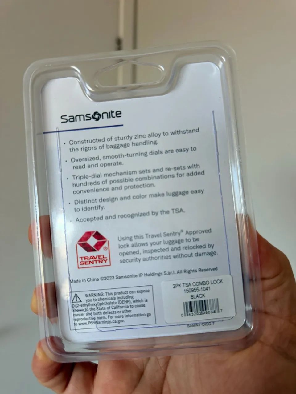 CONJUNTO CADEADO SAMSONITE TSA 3 DIGITOS PRETO - Foto 2