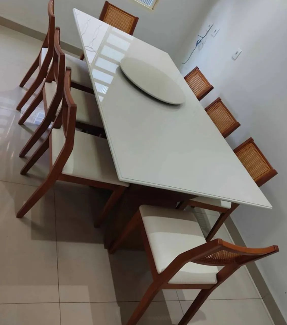 Mesa jantar laca com cadeiras 8 lugares 