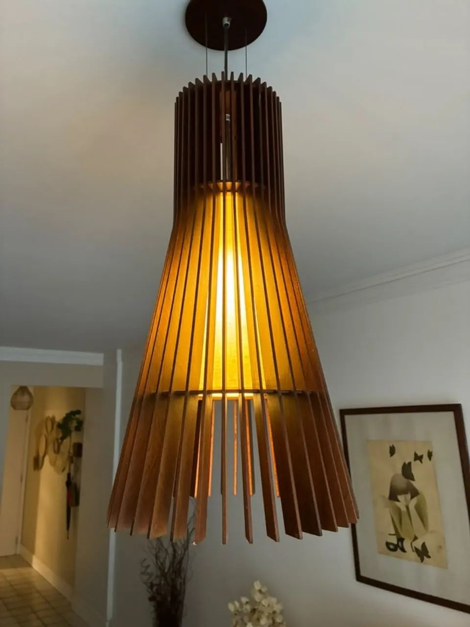 Lustre Pendente de Madeira - Foto 3