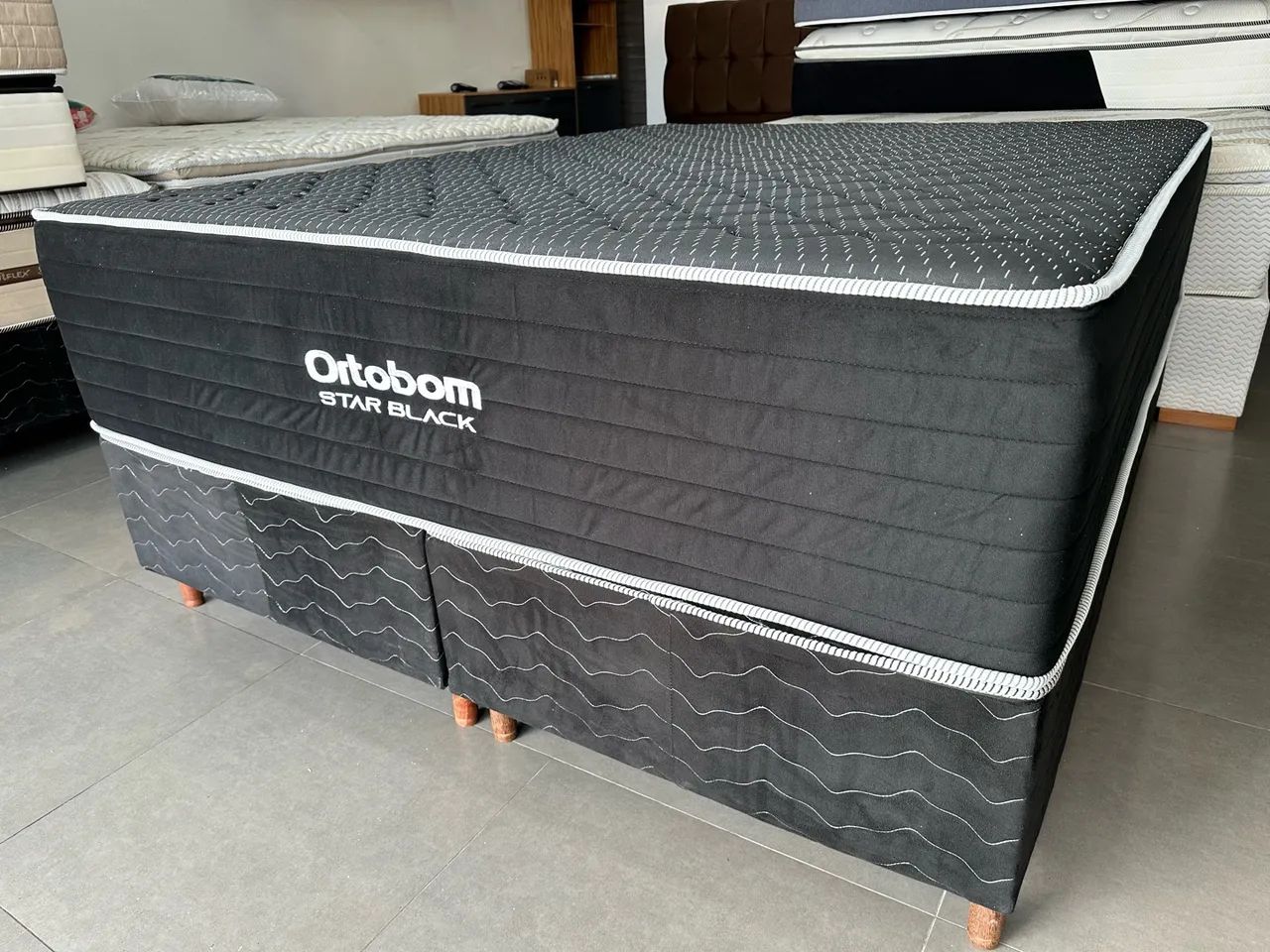 Colchão Queen + Base Box | Molas Ensacadas | Promoção 