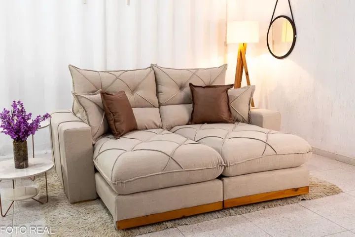 Sofá Retrátil e Reclinável Gran Bello 2m Linho. Pronta Entrega. 2101