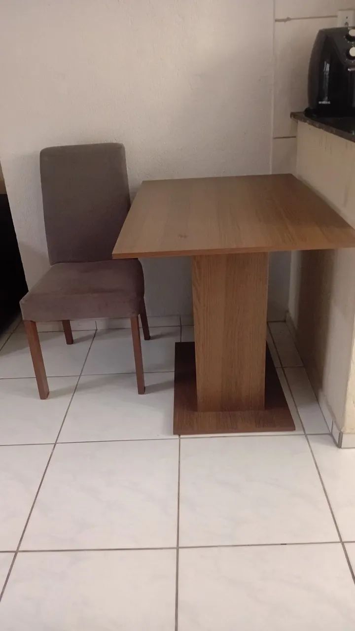 Vento mesa com a cadeira madeza  - Foto 2