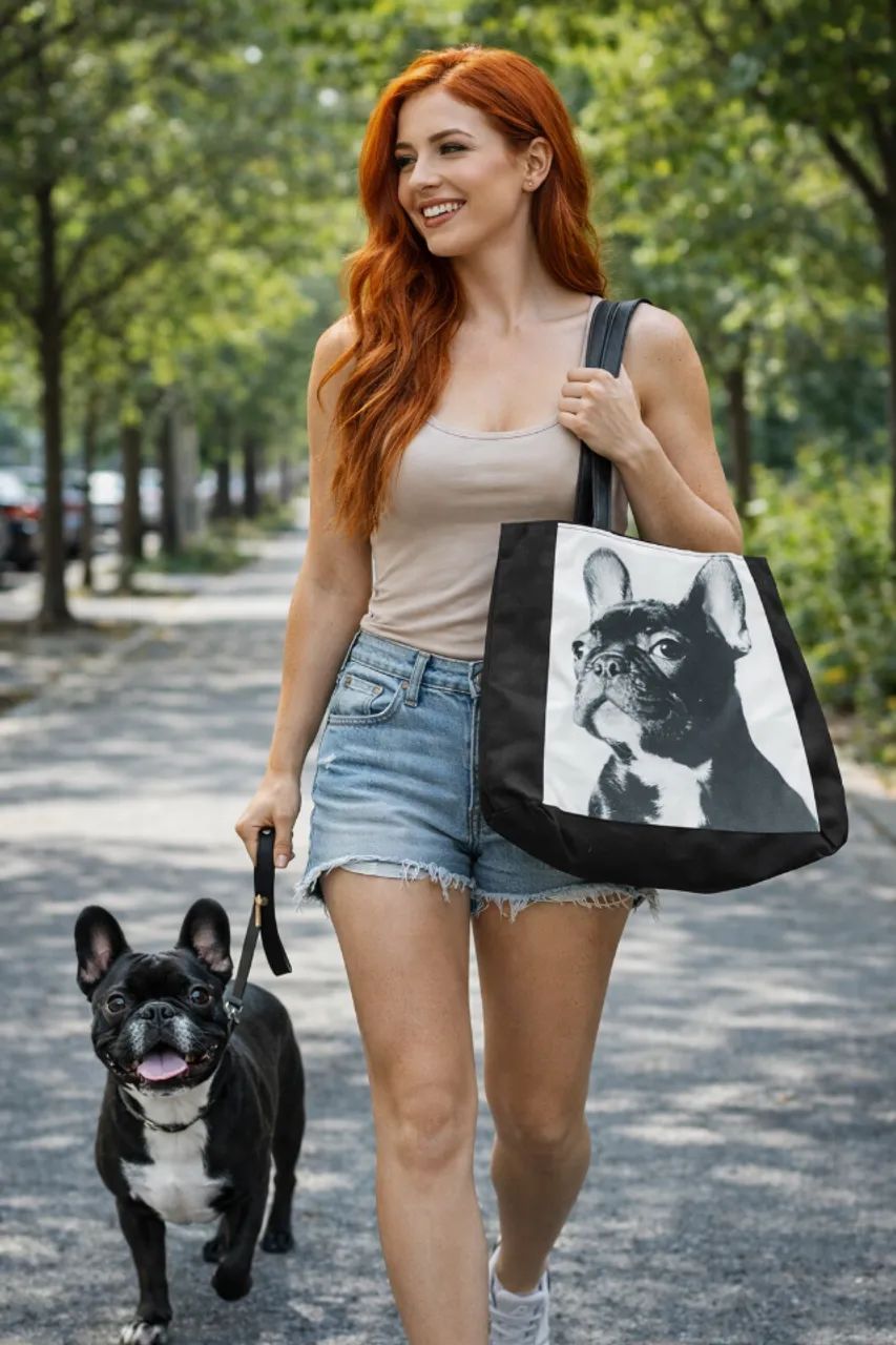 Bolsa Ecobag Estampa Buldogue Frânces