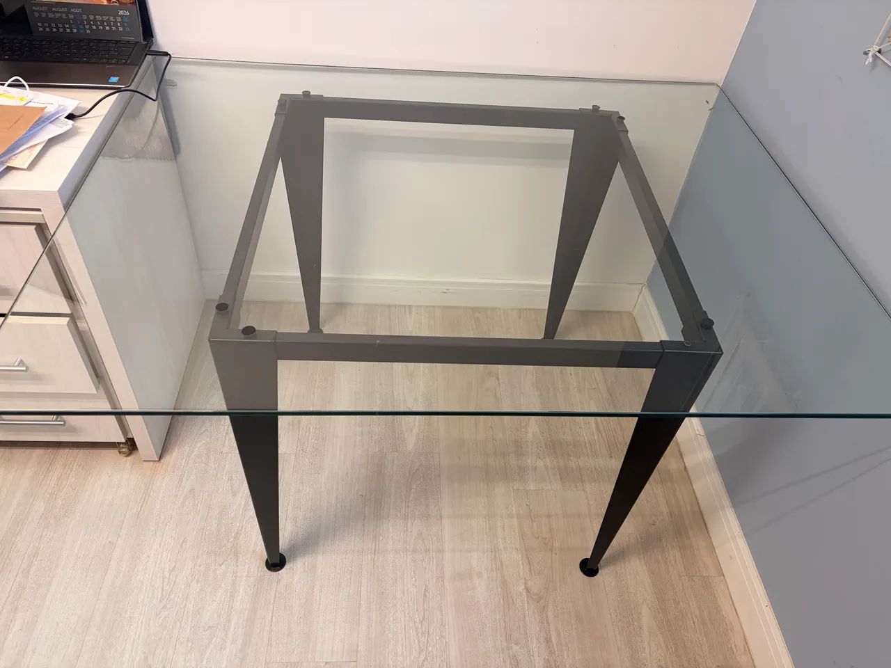 Base de mesa ferro 1,3x0,7 com tampo vidro temperado  - Foto 3