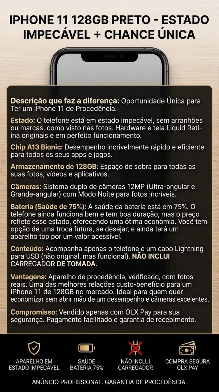 Celular iPhone 11 128g impecável  - Foto 3