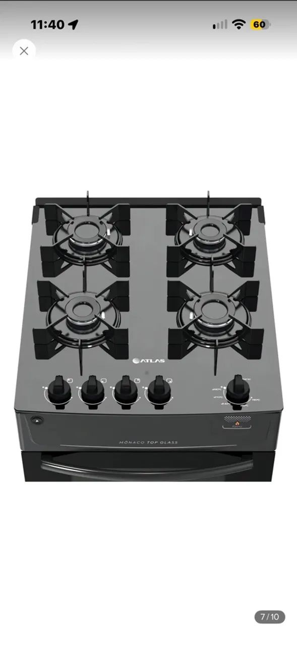 Fogão 4 bocas com mesa de vidro acendimento automático  - Foto 3