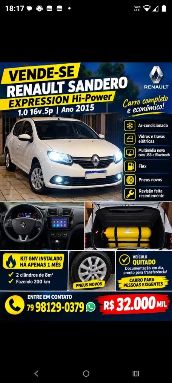 Renault Sandero EXPRESSION HI-POWER 1.0 16V 5P 2015