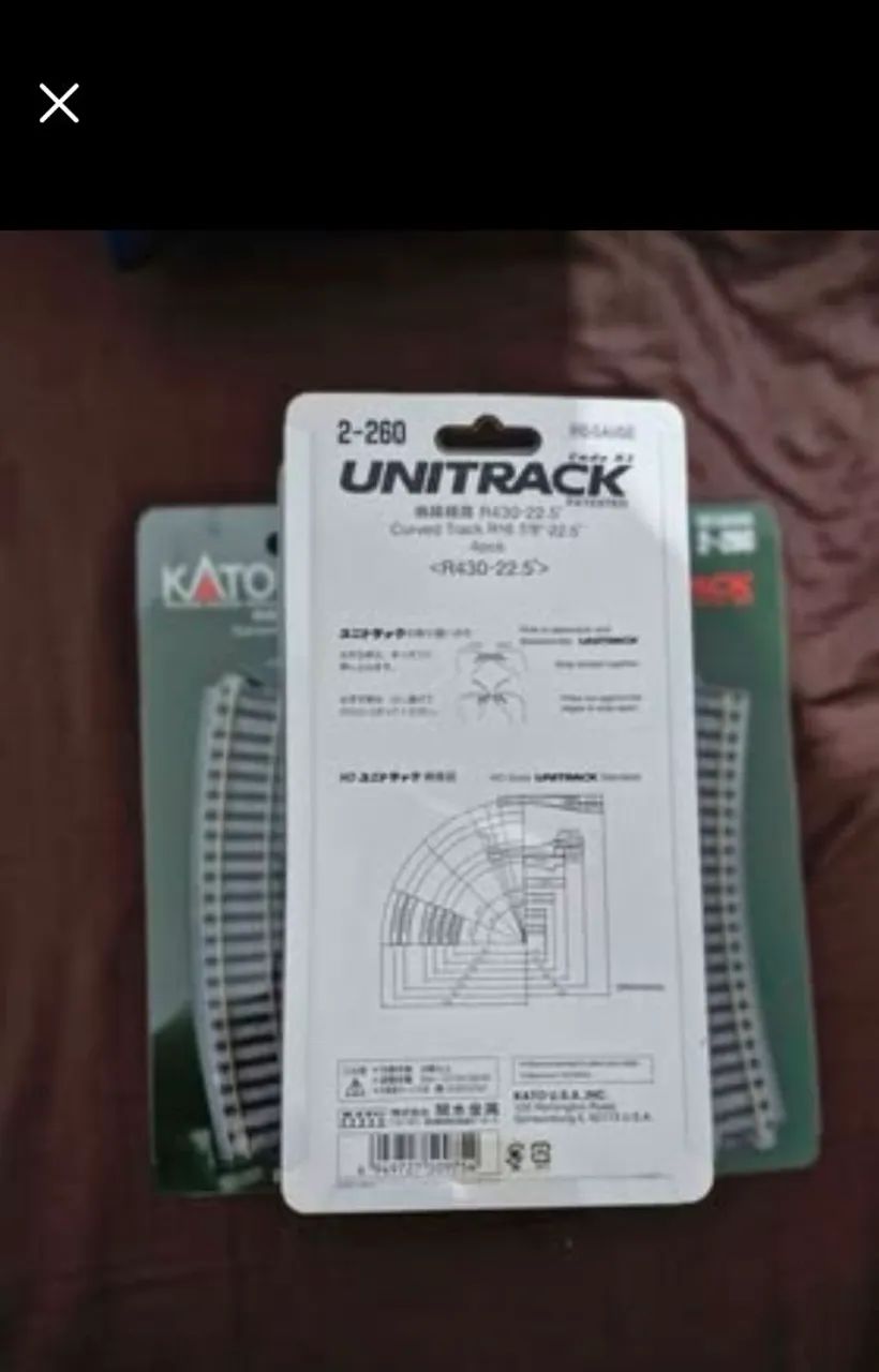 Kato 2-260 HO Unitrack 16,875 curva de raio 4 peças - Foto 2