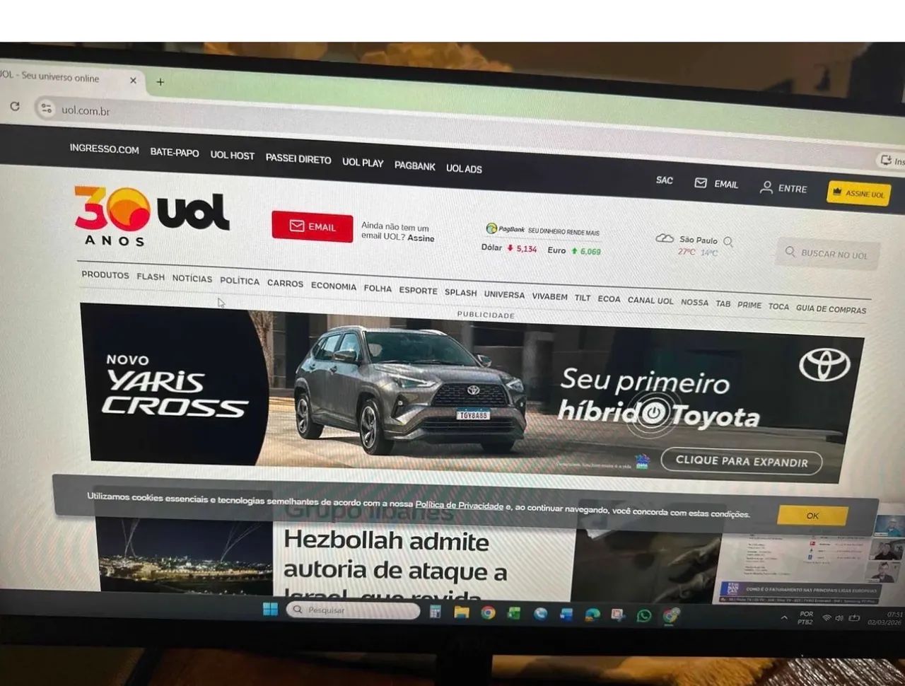 Monitor AOC 22B1HM5, um monitor LCD (LED backlight) de 21,5 polegadas  Preto - Foto 5