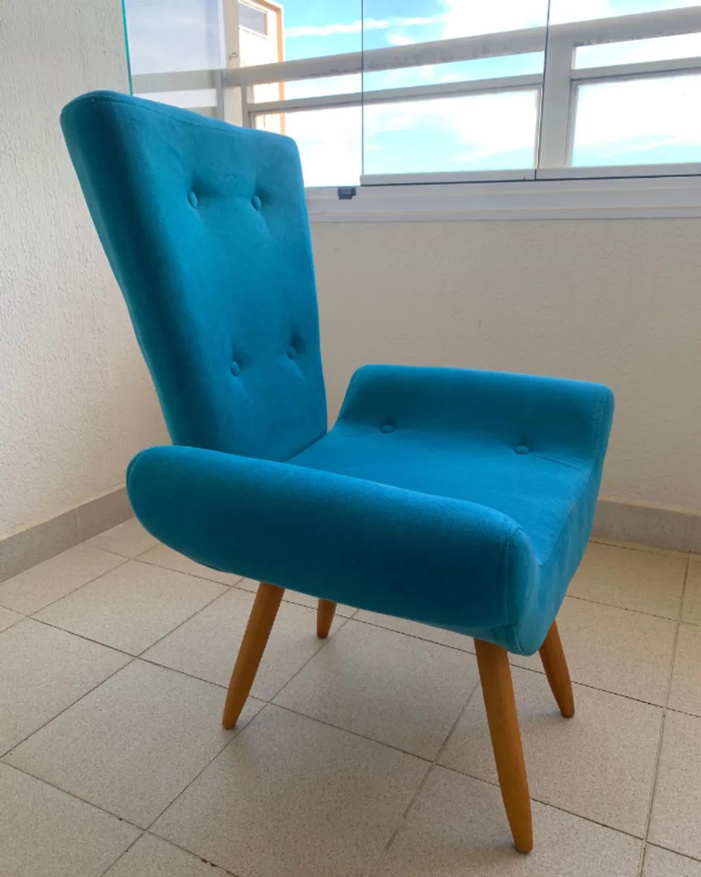 Poltrona azul turquesa - Foto 3