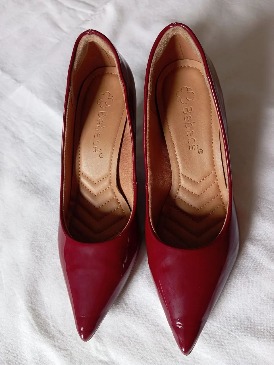 Scarpin vermelho marsala salto baixo usado - Foto 5