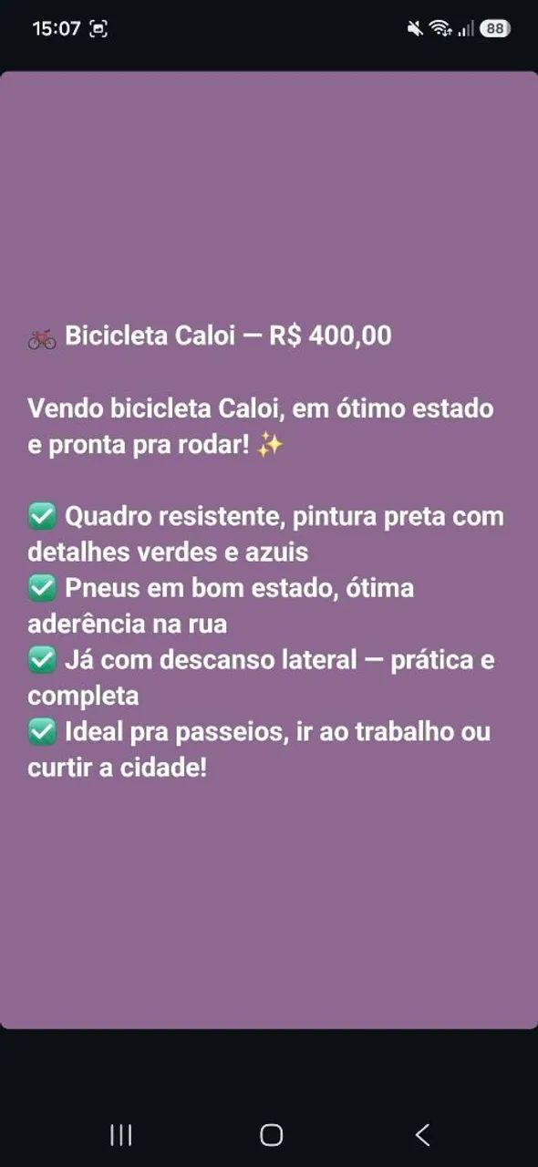 Bicicleta caloi. 