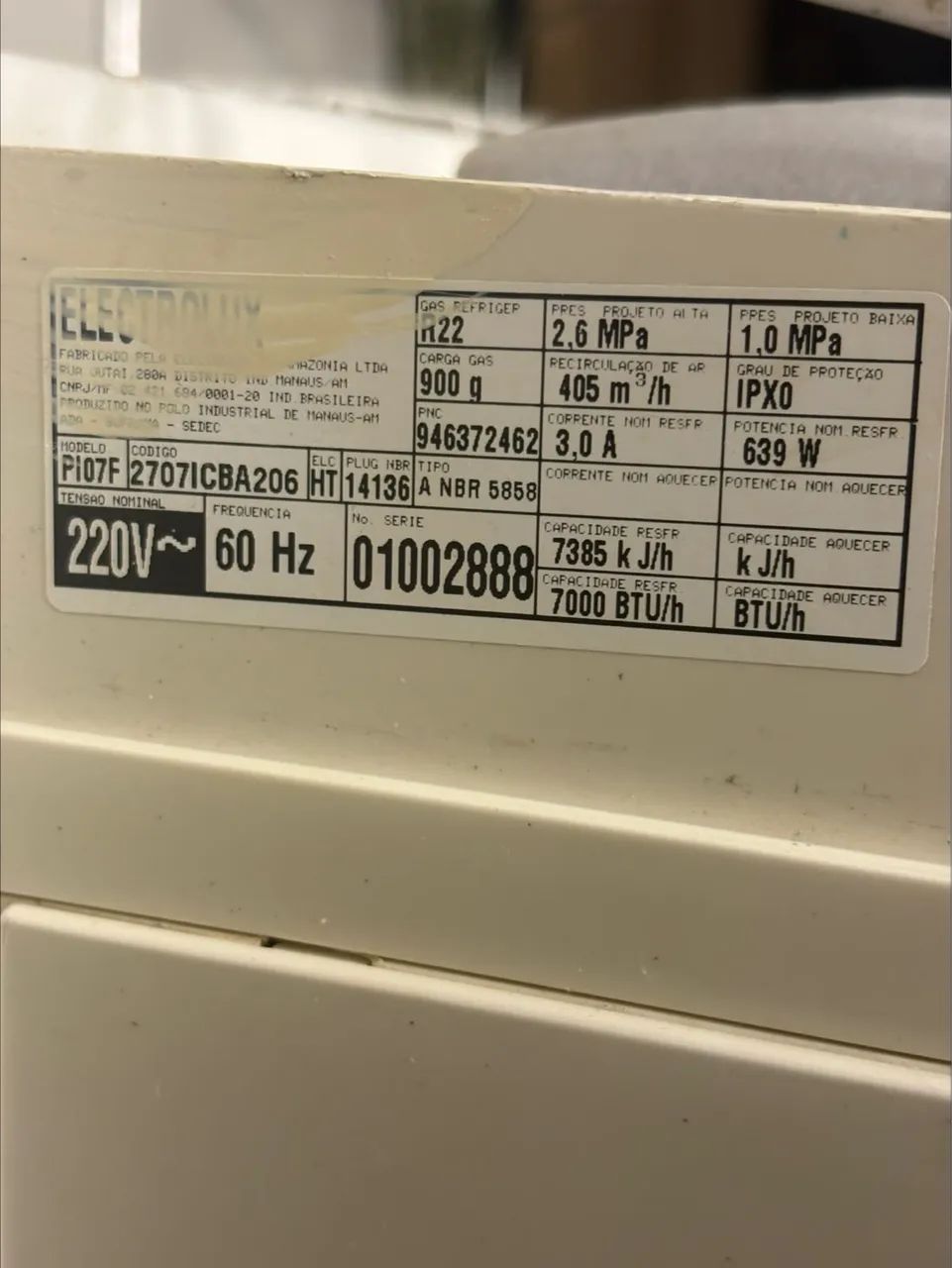 Ar condicionado Electrolux 7000mil BTUS - Foto 2