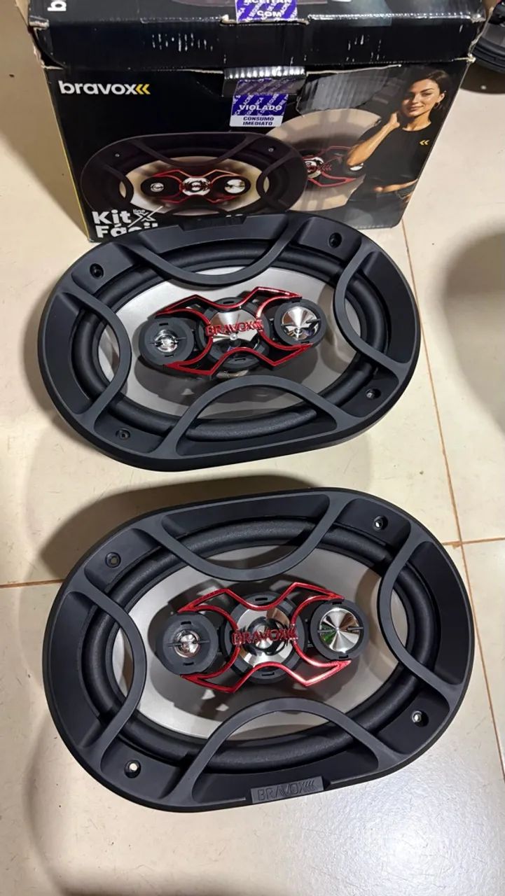 Alto-falante Bravox 6x9 e 6 polegadas (2 de cada)
